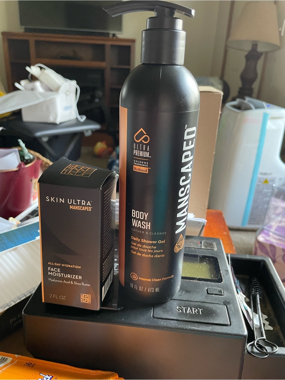 Manscaped Body Wash & Skin Ultra Face Moisturizer - Black Bottle
